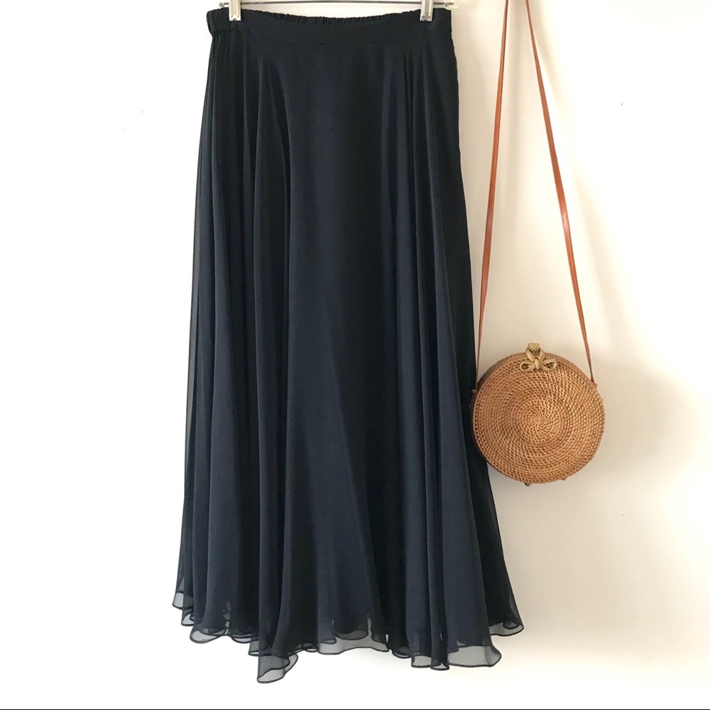 Vintage Black Sheer Skirt by Nite Line